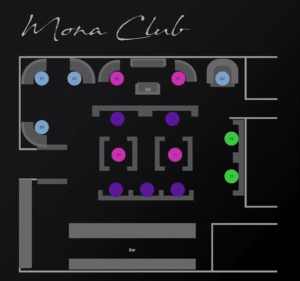 Mona Nightclub Floor Plan