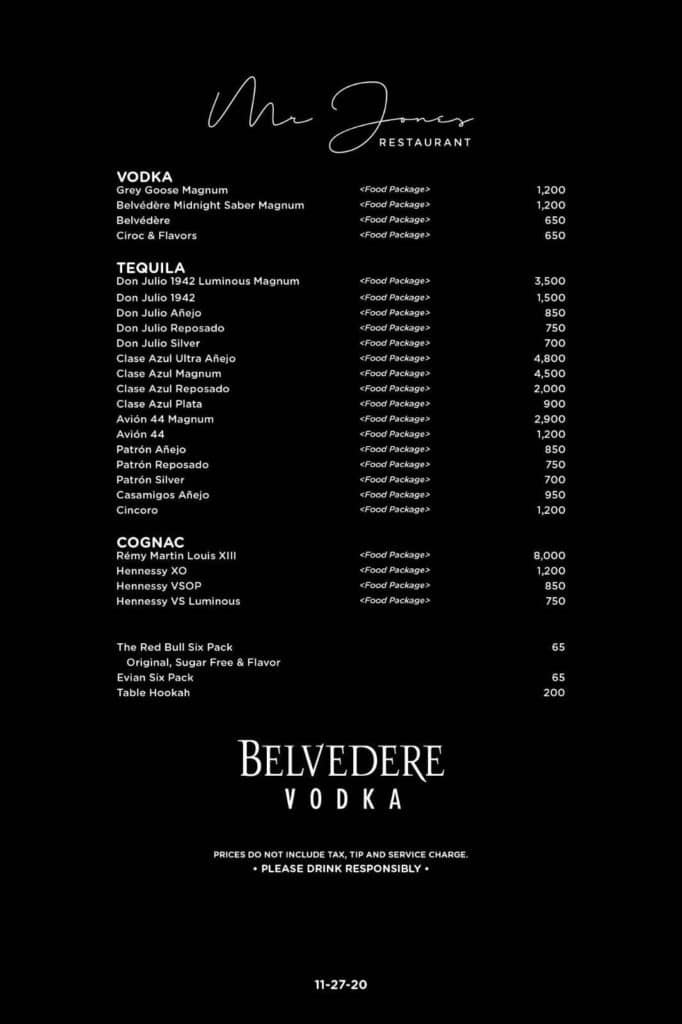 Mr Jones Bottle Service